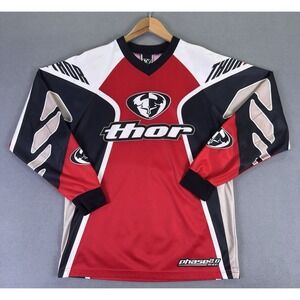 Thor Motocross Jersey Mens Small Red White Phase 2.0 Vintage Y2K Moto Racing BMX
